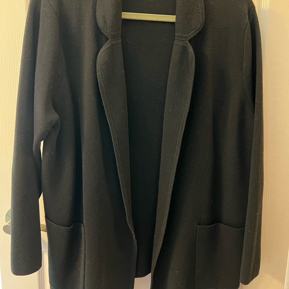 J Crew Black Blazer Wool Blend Structured